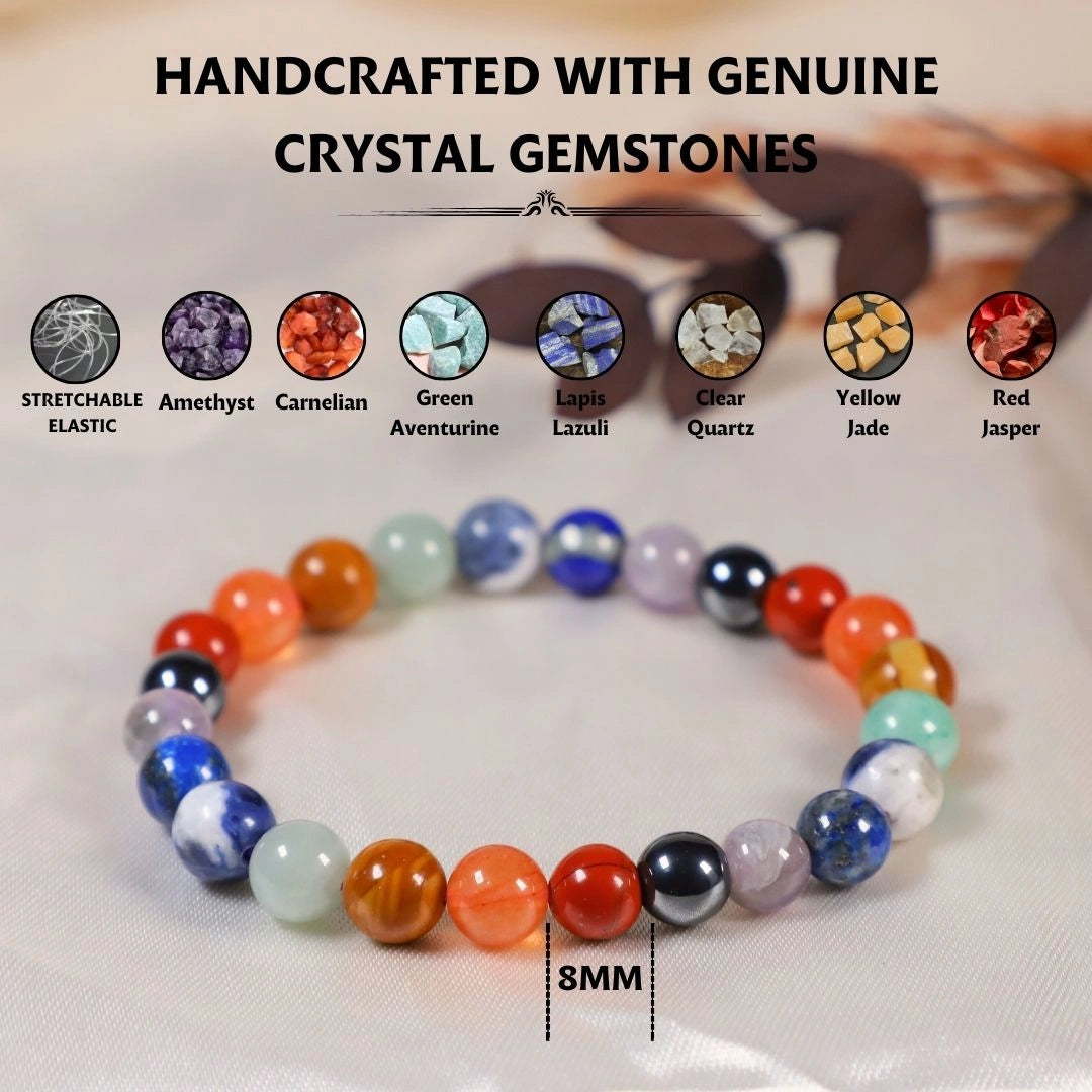 7 Chakra Natural Stone Healing Bracelet