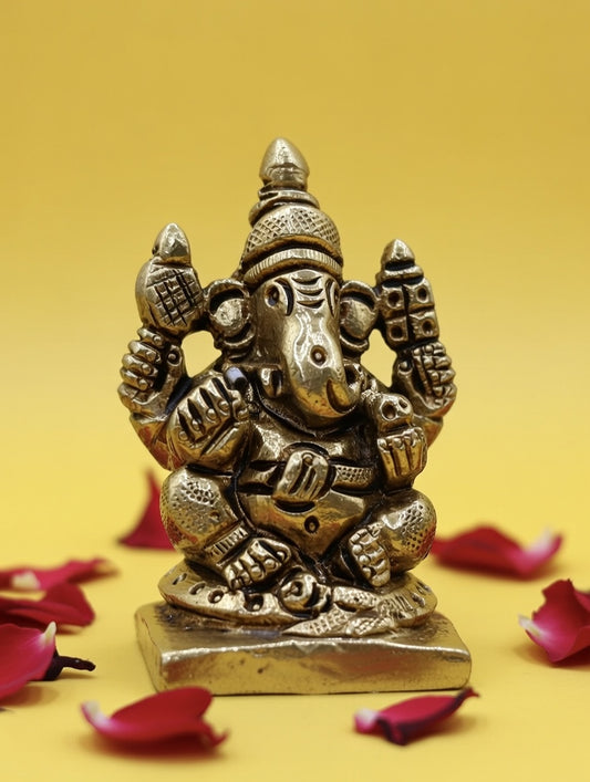 Lord Ganesha Brass Idol for Home & Office Pooja