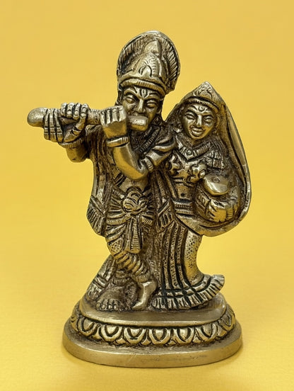 Radha Krishna Brass Idol for Home & Mandir