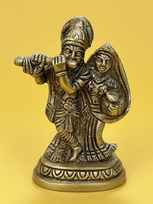 Radha Krishna Brass Idol for Home & Mandir
