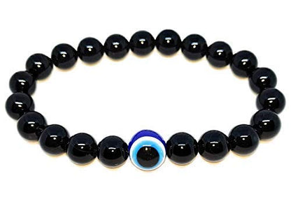 Evil Eye Bracelet – Black Obsidian for Protection & Negative Energy Shield