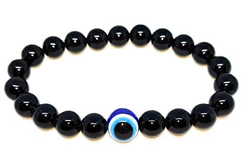 Evil Eye Bracelet – Black Obsidian for Protection & Negative Energy Shield