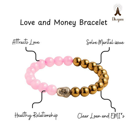 Money & Love Bracelet – Pyrite & Rose Quartz for Wealth and Love