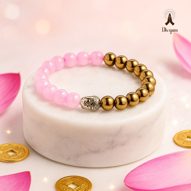 Money & Love Bracelet – Pyrite & Rose Quartz for Wealth and Love