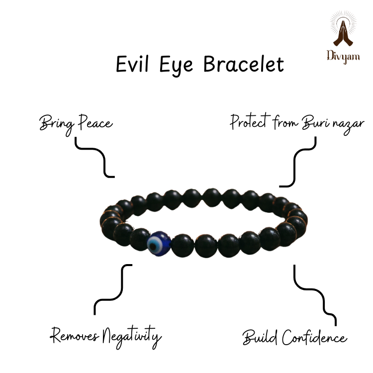 Evil Eye Bracelet – Black Obsidian for Protection & Negative Energy Shield