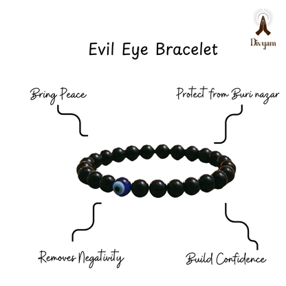 Evil Eye Bracelet – Black Obsidian for Protection & Negative Energy Shield
