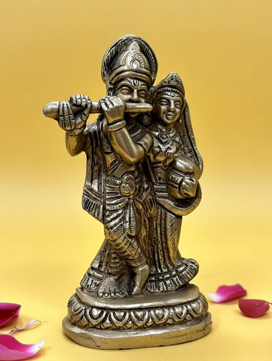 Radha Krishna Brass Idol for Home & Mandir