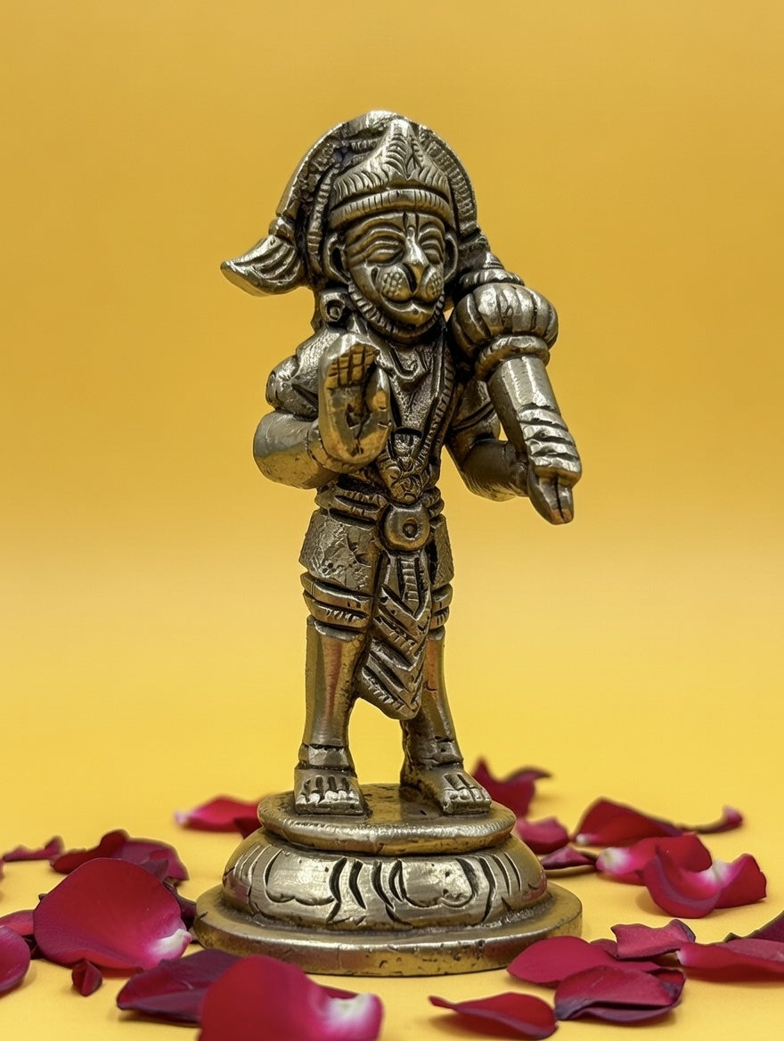 Standing Hanuman Brass Idol for Home & Mandir